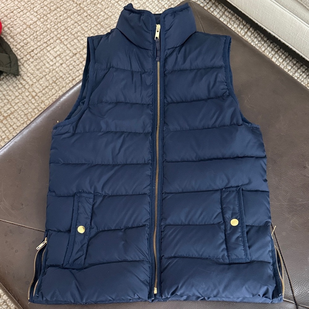 J. Crew Navy Puffer Vest